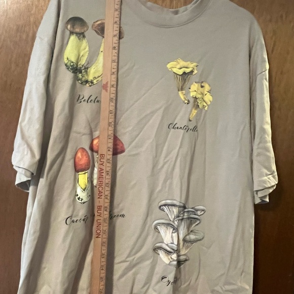 Mens Size XL Mushroom Tshirt Premium Heavy Cotton Boxy Fit Print Tee - Picture 7 of 10